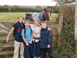 Osian, Dennis, Josh and Kane near Shuttaford