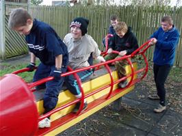 Joe and Gavin give the youngsters a rough ride