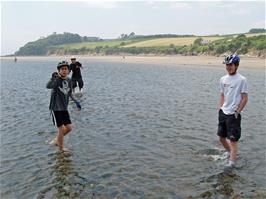 Keir, Will and Joe in the Erme estuary