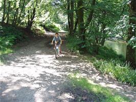 Dennis on the riverside path from Fingle to Clifford