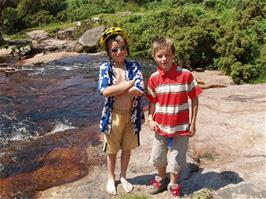 Dennis and Josh by the river Avon, on the road from Shipley Bridge to the dam