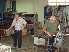 One of the glassmaking teams at Waterford Crystal