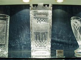 Examples of cut glass work at Waterford Crystal