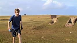 Joe by the derelict Bulk Fuel Storage installation on Davidstow Moor