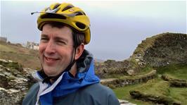 Michael in the ruins opposite Tintagel Castle