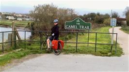 The start of the Camel Trail at Wadebridge, heading towards Bodmin, a detour that we are taking as we have arrived early in Wadebridge, 13.4 miles into the ride