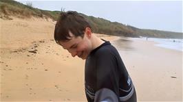Joe is completely unconcerned that he is soaked to the skin with still a few miles to ride to the hostel