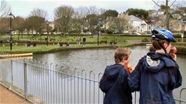 Ice creams by the Lakeside Cafe, Trenance Gardens Boating Lake, Newquay, 19.8 miles into the ride