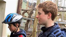 Josh and Joe in the monkey area at Newquay Zoo