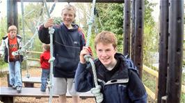 An adventure playground keeps us amused for a few minutes at Newquay Zoo