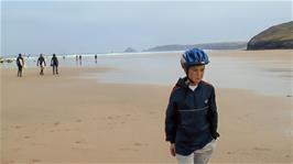 Josh on the enormous Perranporth Beach