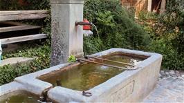 The typical Swiss water trough at Brugg youth hostel, where Joe had washed himself down yesterday evening before entering the hostel