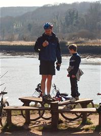 Tao and Dennis on Longmarsh, Totnes