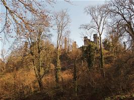 Berry Pomeroy Castle from below