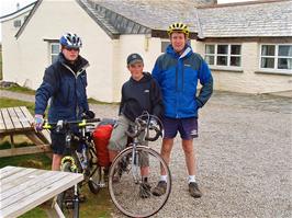 Joe, Josh and Michael outside Tintagel YH