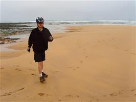 Joe on the beach at Constantine Bay, 0.4 miles from the hostel
