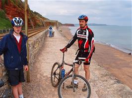 Joe and Tao on the coast path between Dawlish Warren and Dawlish