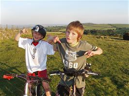 Glen and Dennis arrive on the open moor at Skerraton Down
