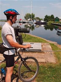 Tao at Turf Lock with the Exeter Ship Canal behind - new photo for 2025