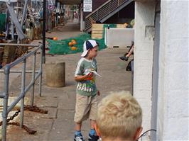 The youngster at Looe who found Glen's seagull pooh problem very amusing - new photo for 2025