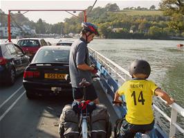 Tao and Glen on the Bodinnick ferry to Fowey