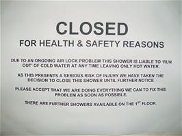 The unusual sign on our shower