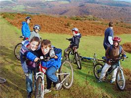 Reunited with the younger riders halfway down the track