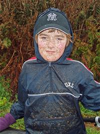 Josh got a little muddy within minutes of the last photo
