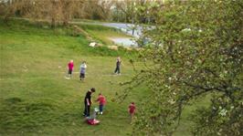 Our youngsters have a game of football with some other children staying at Street Youth Hostel