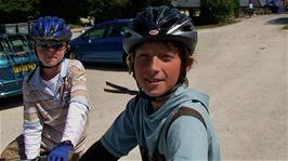 Olly and Henry at the Dunmere car park near Bodmin