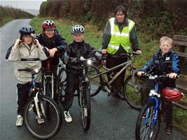 Scott, Zac, Ashley, Matt and Alex at the end of a very wet ride!