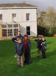 The younger members in the grounds of Golant Youth Hostel