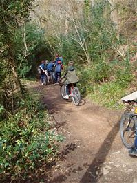 Setting out along the woodland path from Steps Bridge