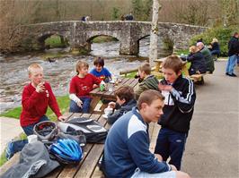 Refreshments at Fingle Bridge