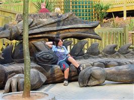 Zac relaxing at Wookey Hole