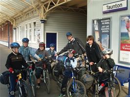 The group ready to leave Taunton station
