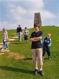 Zac, Matt and Alex on Glastonbury Tor