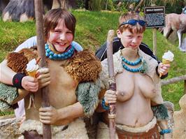 Ash and Zac having fun at Wookey Hole
