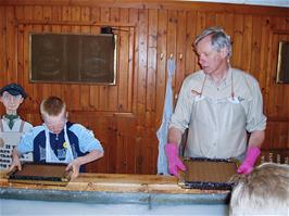 Alex makes paper at Wookey Hole - new photo for 2025