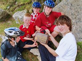 The boys find an unexpected Dartmoor letterbox