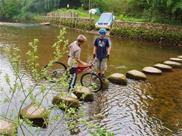 Crossing the stepping stones at Tuckenhay