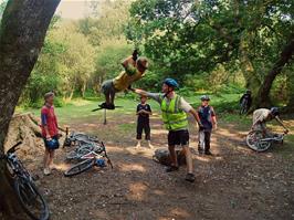 Rope swing fun at Spitchwick