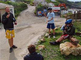 Fred mourns the loss of the top half of his very expensive icecream at Boscastle