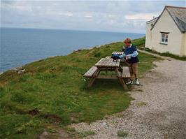 Preparing to leave the hostel after dinner to explore Tintagel Castle - new photo for 2025