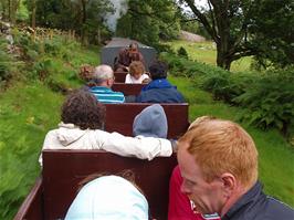 Enjoying the short return ride on the Eskdale miniature railway