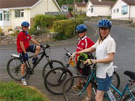 Olly, Sam and Heidi at Stonepark Crescent, Ashburton on the way home