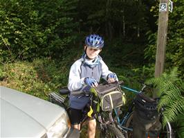Olly preparing to start the ride at Black Forest Lodge, Mamhead