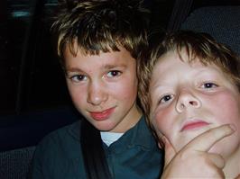 Ash takes photos in the back of Michael's car on the way home from Black Forest Lodge - new photo for 2025