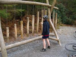 Ashley demonstrates his musical skills on the Play Trail