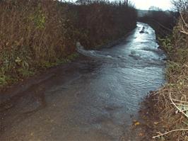 The flood on the way home via Landscove